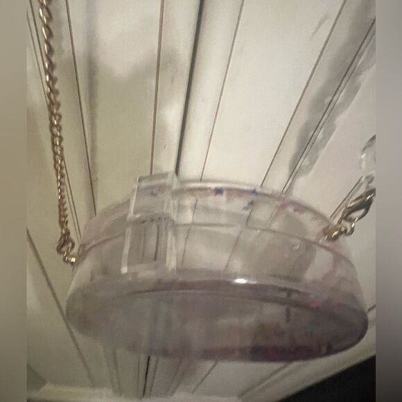Clear iridescent Clutch HandBag-Confetti glitter - Picture 3 of 13